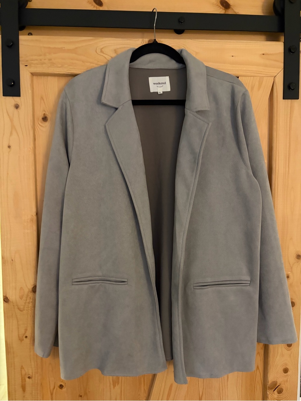 Weekend Open-Front Light Gray Blazer